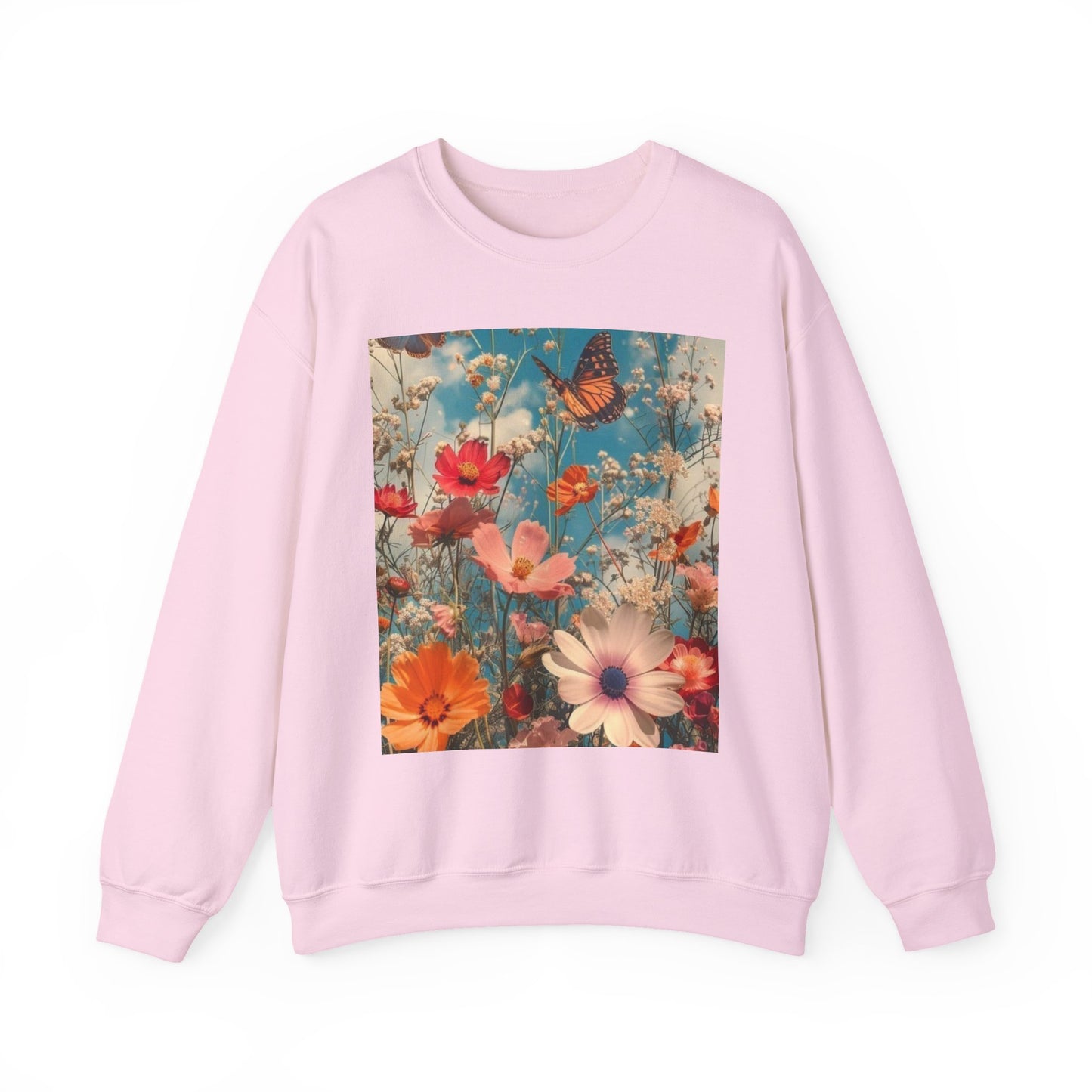 Floating Butterfly Sweatshirt - Cozy Unisex Crewneck for Nature Lovers, Spring Fashion, Gift, Outdoor Adventures, Seasonal Wear