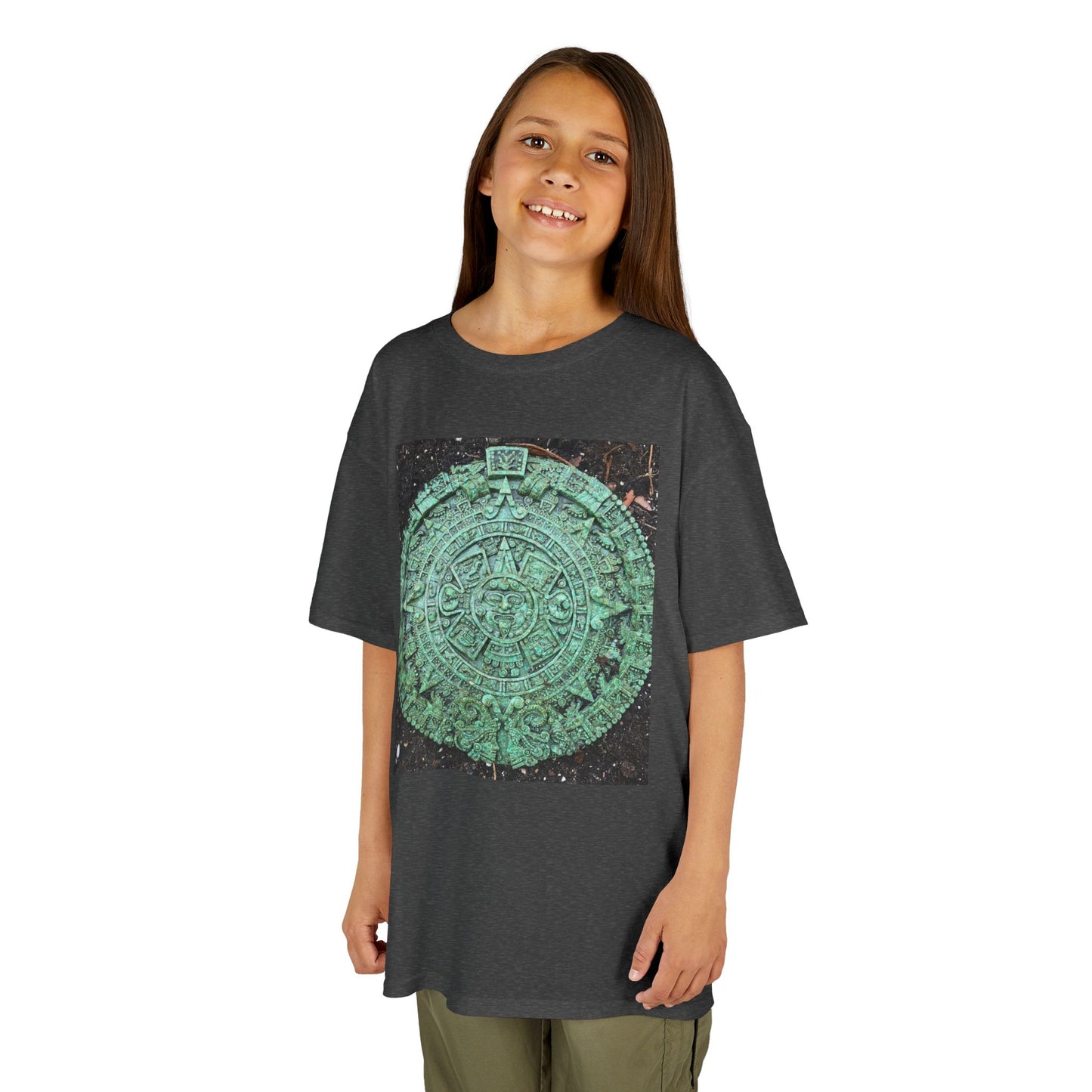 Aztec Calendar Kids Tee, Fun Kids Shirt, Historical Theme T-Shirt, Gift for Young Explorers, Black Cotton Tee for Special Occasions