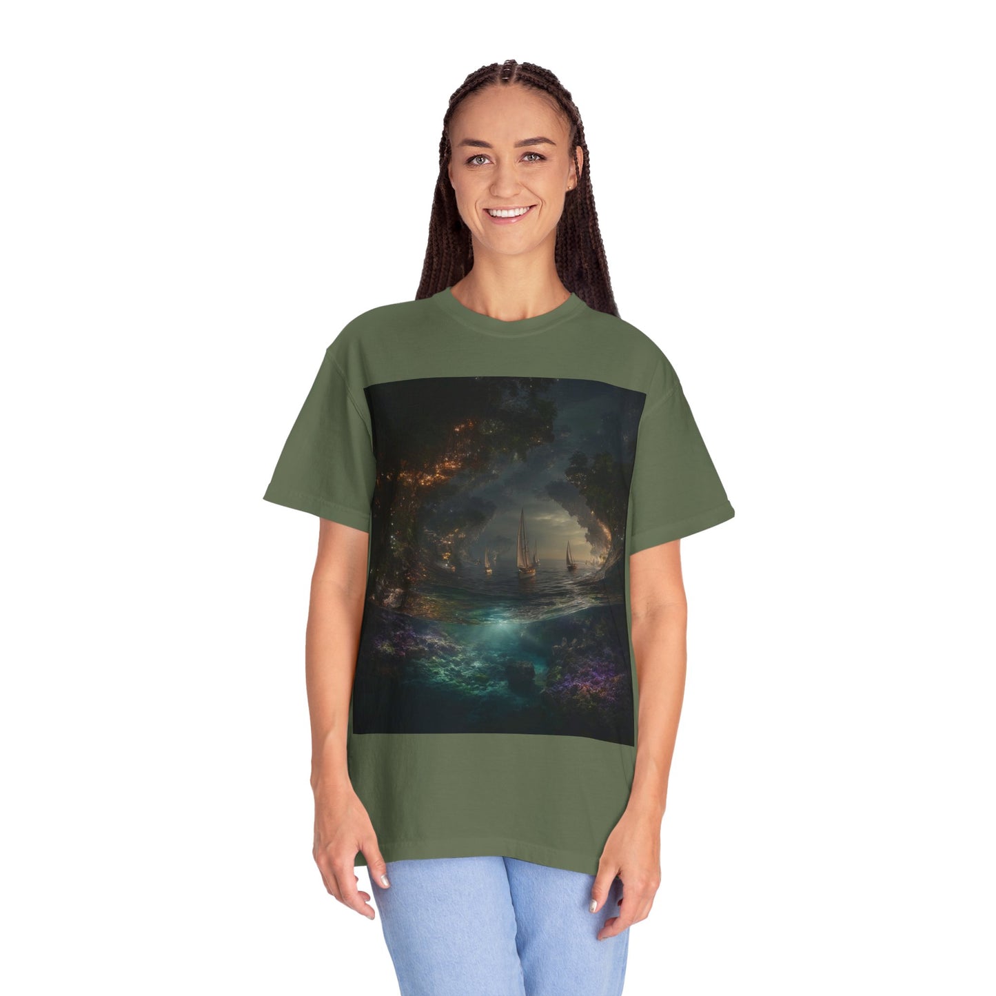 Enchanted Forest Unisex T-shirt, Cozy Casual Wear, Nature Lover Gift, Fantasy Graphic Tee, Unique Outdoor Adventure Shirt