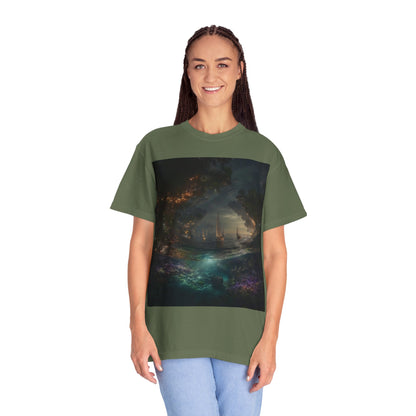 Enchanted Forest Unisex T-shirt, Cozy Casual Wear, Nature Lover Gift, Fantasy Graphic Tee, Unique Outdoor Adventure Shirt