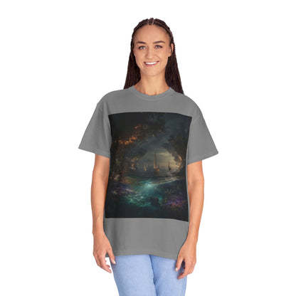 Enchanted Forest Unisex T-shirt, Cozy Casual Wear, Nature Lover Gift, Fantasy Graphic Tee, Unique Outdoor Adventure Shirt