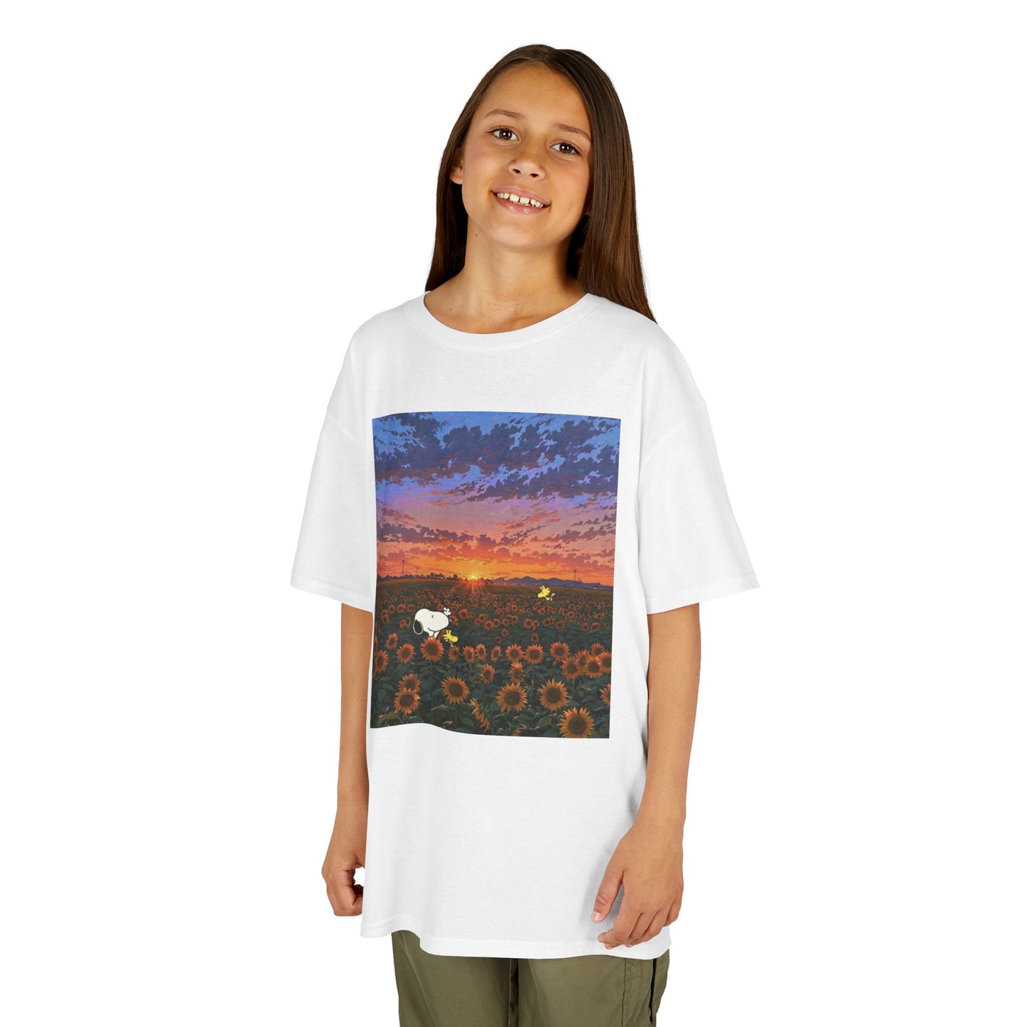 Kids T-Shirt - Sunflower Field Hide and Seek Snoopy and Friends Design