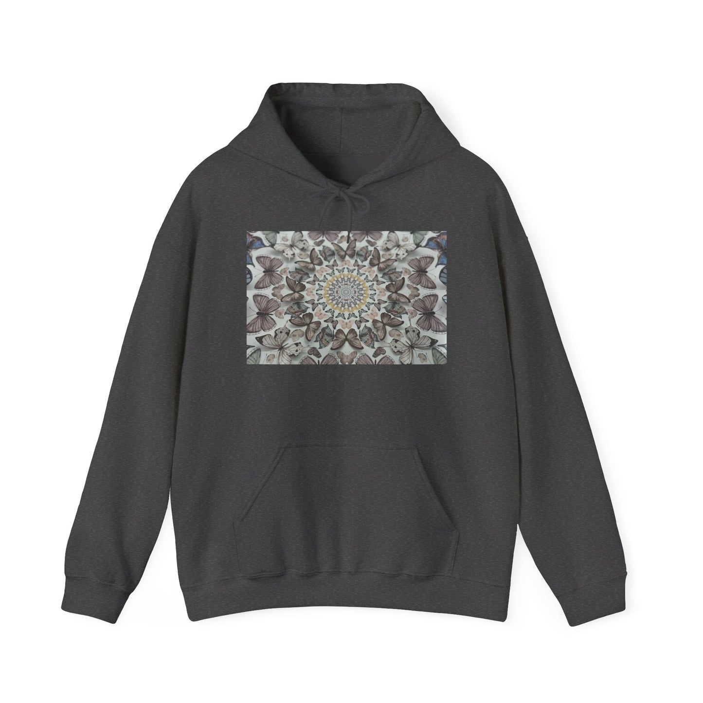 Butterfly Mandala Hoodie, Cozy Sweatshirt, Unisex Hooded Sweatshirt, Festival Wear, Gift for Yogis, Casual Layering