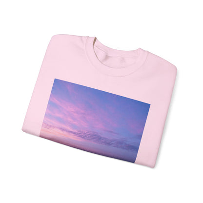 Sunrise Beach Moon Purple Clouds Sweatshirt