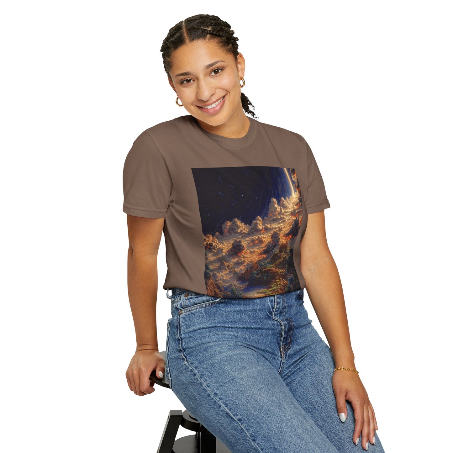 Cosmic Landscape T-Shirt, Unisex Graphic Tee, Vintage Style Top, Gift for Space Lovers, Art Print Shirt