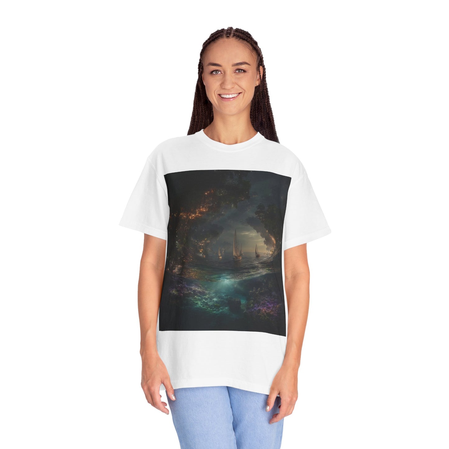 Enchanted Forest Unisex T-shirt, Cozy Casual Wear, Nature Lover Gift, Fantasy Graphic Tee, Unique Outdoor Adventure Shirt