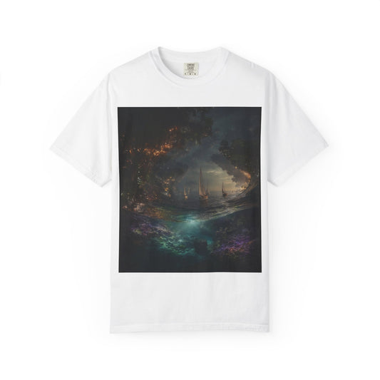 Enchanted Forest Unisex T-shirt, Cozy Casual Wear, Nature Lover Gift, Fantasy Graphic Tee, Unique Outdoor Adventure Shirt