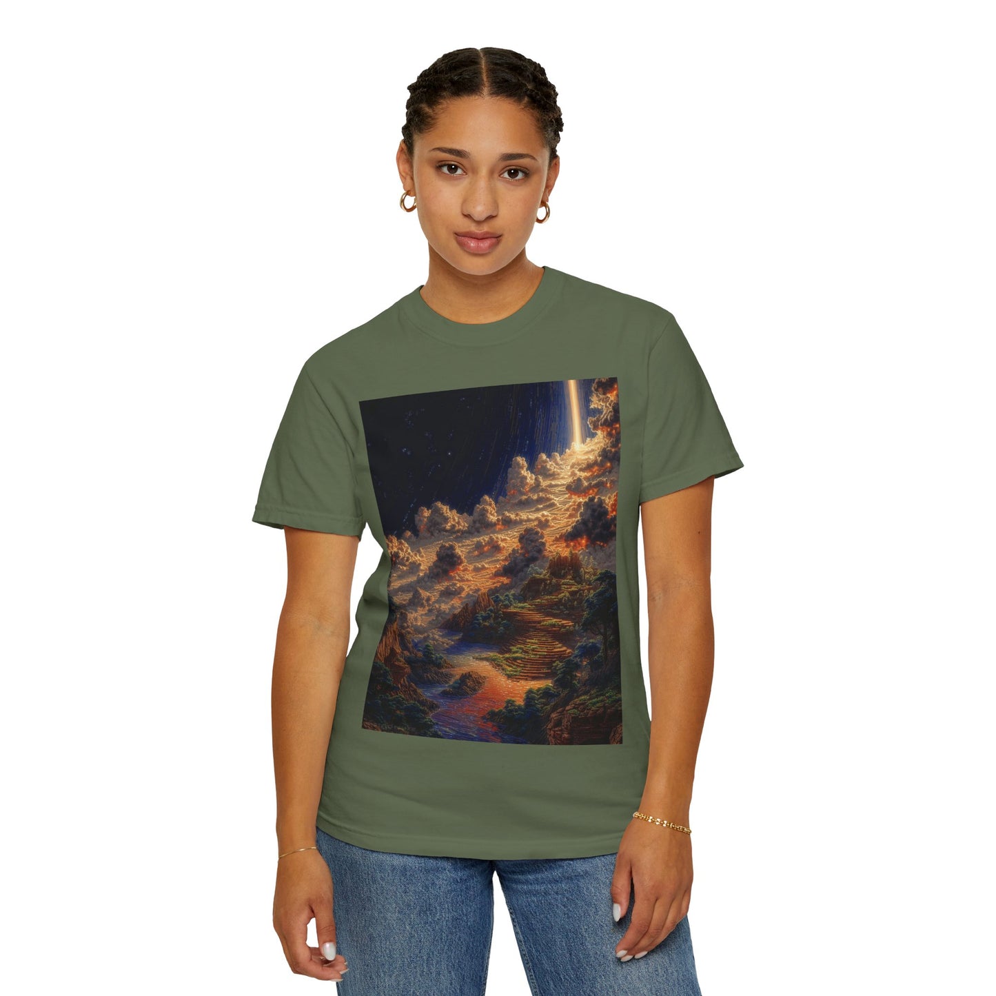 Cosmic Landscape T-Shirt, Unisex Graphic Tee, Vintage Style Top, Gift for Space Lovers, Art Print Shirt