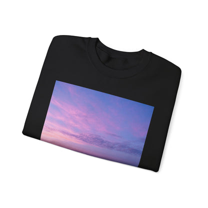Sunrise Beach Moon Purple Clouds Sweatshirt