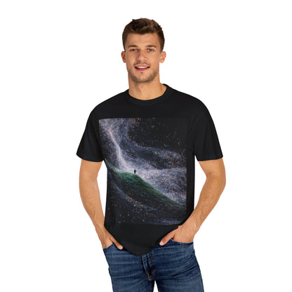 Galaxy Wanderer Garment-Dyed T-shirt, Cosmic Tee, Space Graphic Shirt, Universe Lovers Gift, Unisex Astrological Apparel