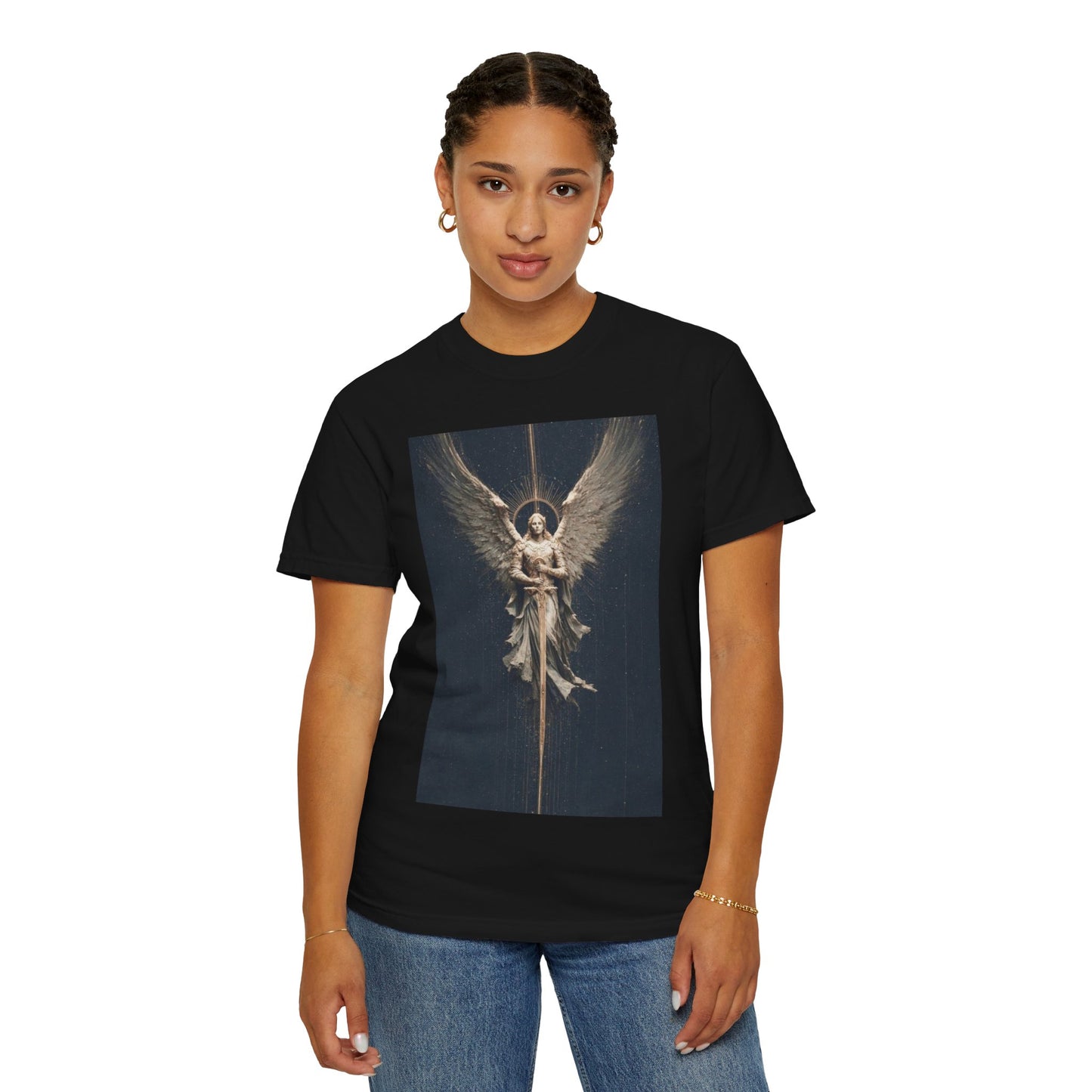 Angel Protector Graphic T-Shirt, Spiritual Shirt for Meditation, Unisex Tee for Festivities, Gift for Believers, Casual Wear