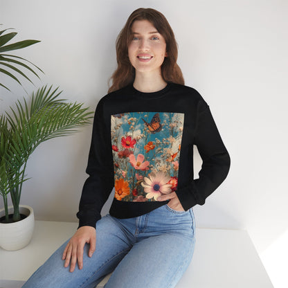 Floating Butterfly Sweatshirt - Cozy Unisex Crewneck for Nature Lovers, Spring Fashion, Gift, Outdoor Adventures, Seasonal Wear