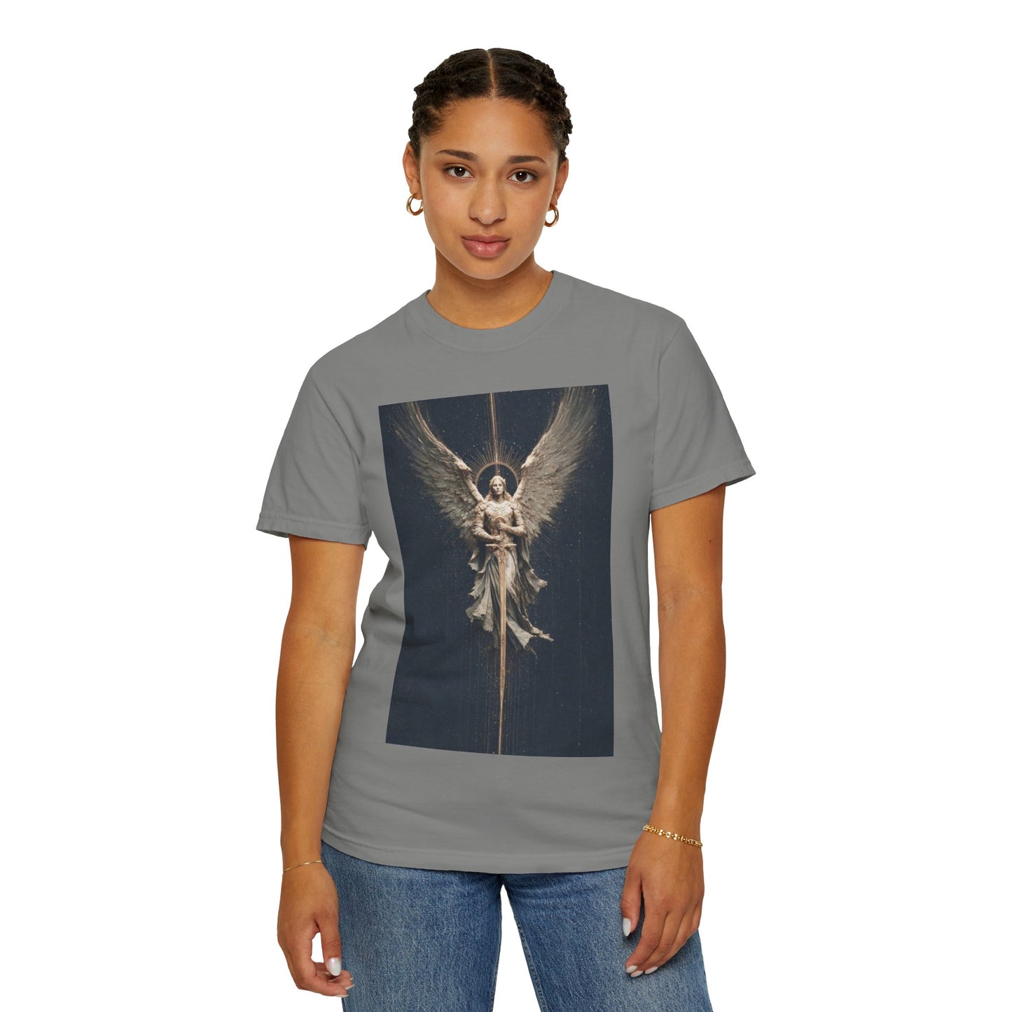 Angel Protector Graphic T-Shirt, Spiritual Shirt for Meditation, Unisex Tee for Festivities, Gift for Believers, Casual Wear