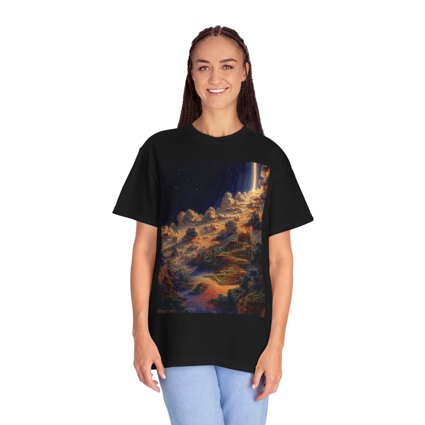 Cosmic Landscape T-Shirt, Unisex Graphic Tee, Vintage Style Top, Gift for Space Lovers, Art Print Shirt