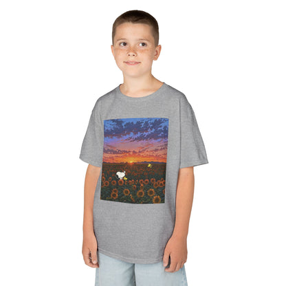Kids T-Shirt - Sunflower Field Hide and Seek Snoopy and Friends Design