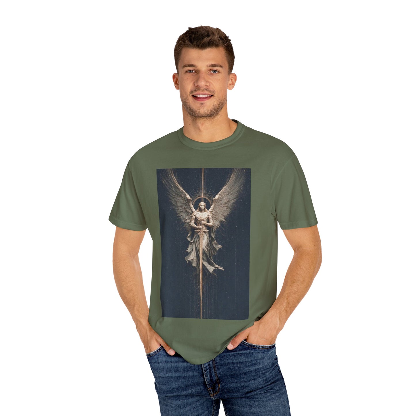 Angel Protector Graphic T-Shirt, Spiritual Shirt for Meditation, Unisex Tee for Festivities, Gift for Believers, Casual Wear
