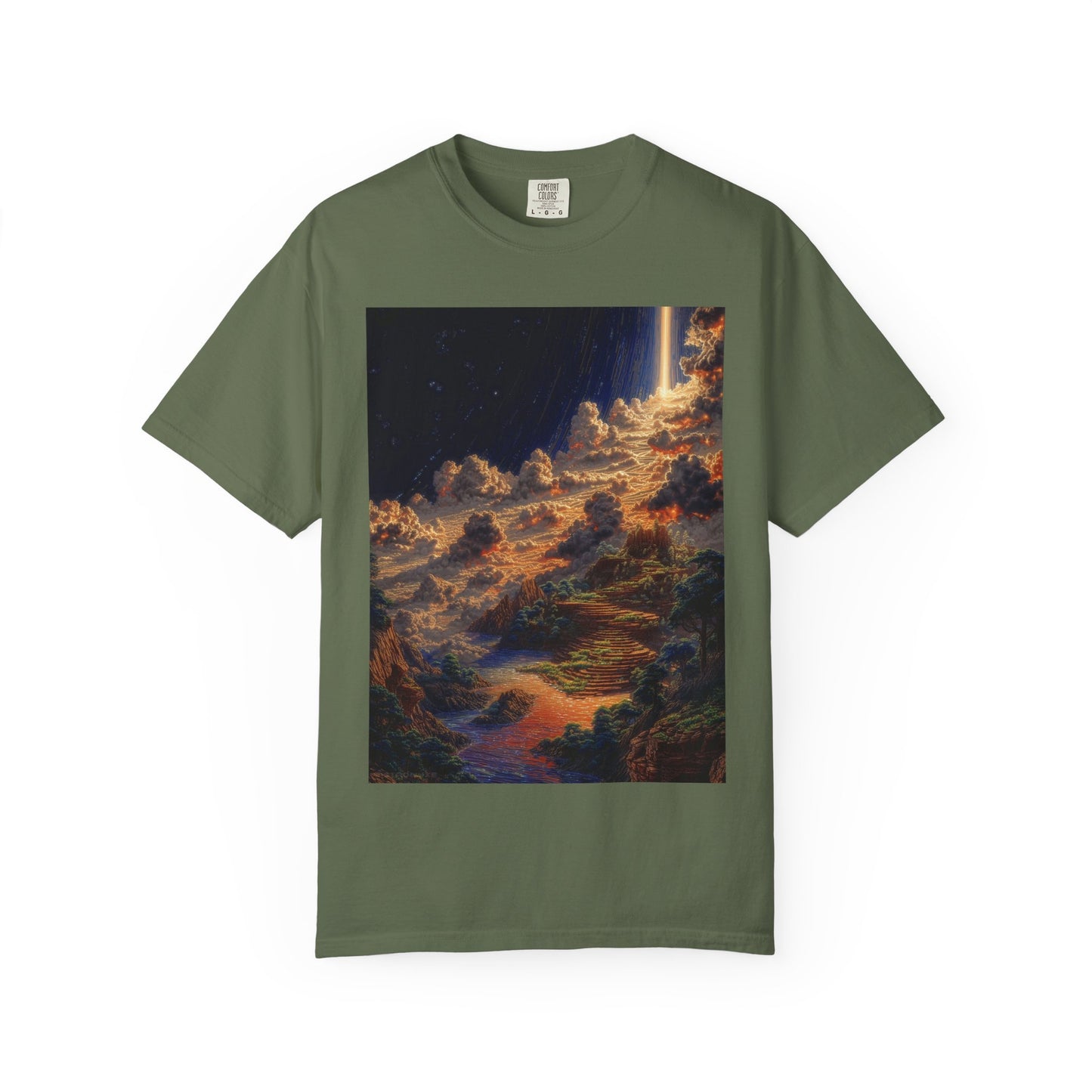 Cosmic Landscape T-Shirt, Unisex Graphic Tee, Vintage Style Top, Gift for Space Lovers, Art Print Shirt