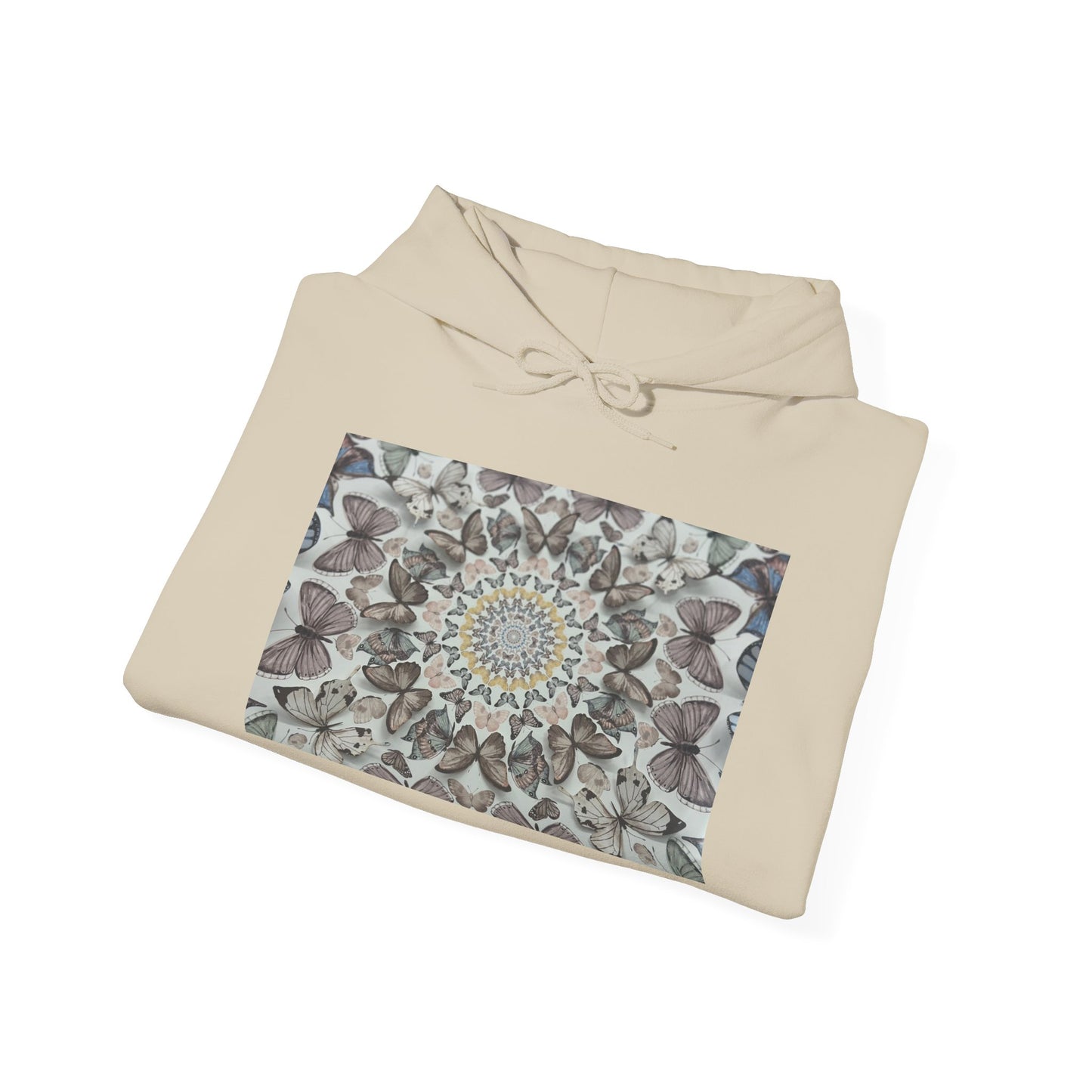 Butterfly Mandala Hoodie, Cozy Sweatshirt, Unisex Hooded Sweatshirt, Festival Wear, Gift for Yogis, Casual Layering