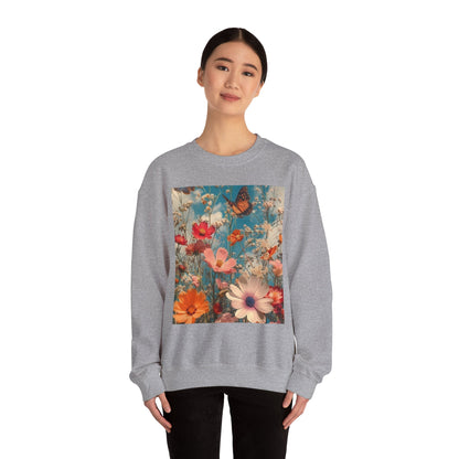 Floating Butterfly Sweatshirt - Cozy Unisex Crewneck for Nature Lovers, Spring Fashion, Gift, Outdoor Adventures, Seasonal Wear