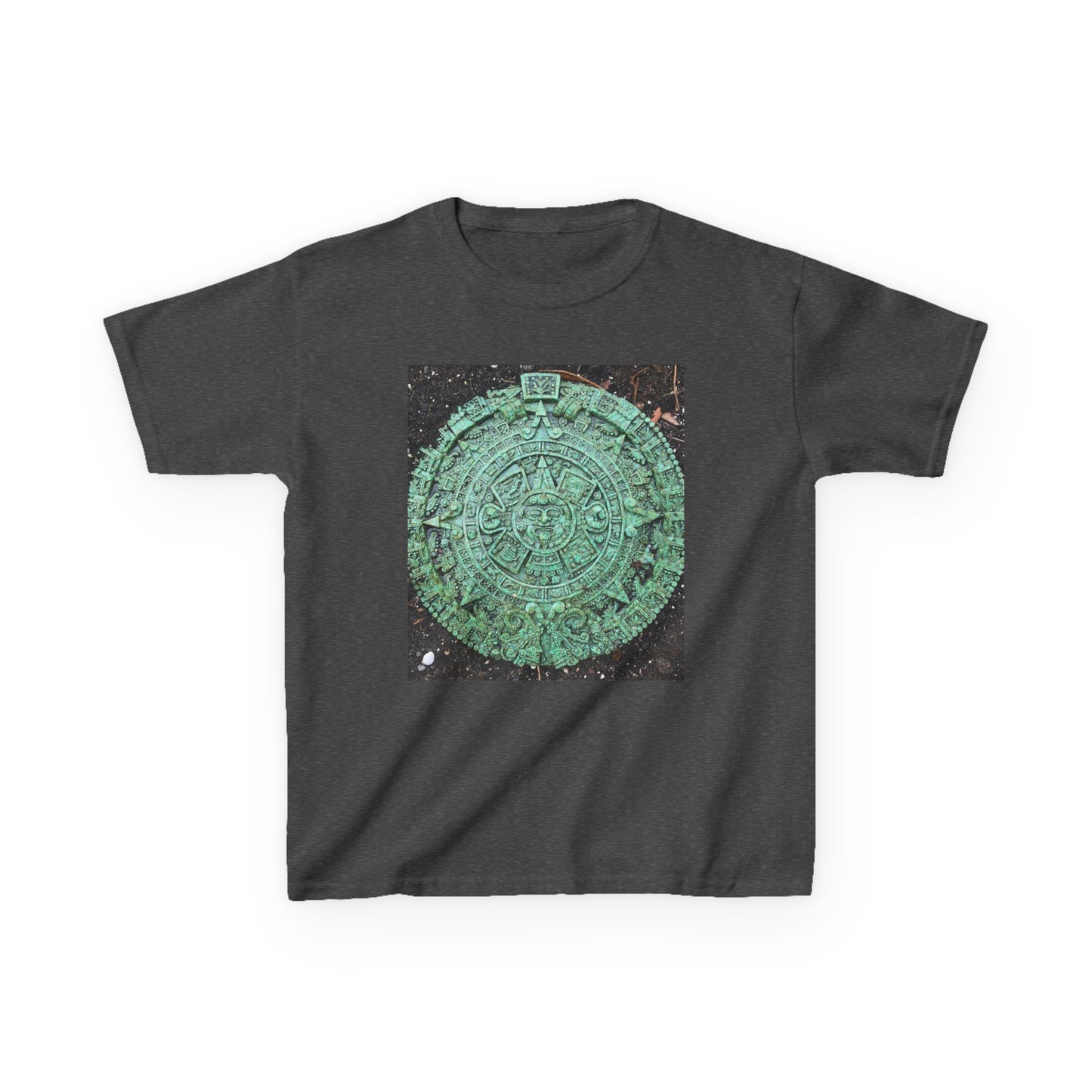 Aztec Calendar Kids Tee, Fun Kids Shirt, Historical Theme T-Shirt, Gift for Young Explorers, Black Cotton Tee for Special Occasions
