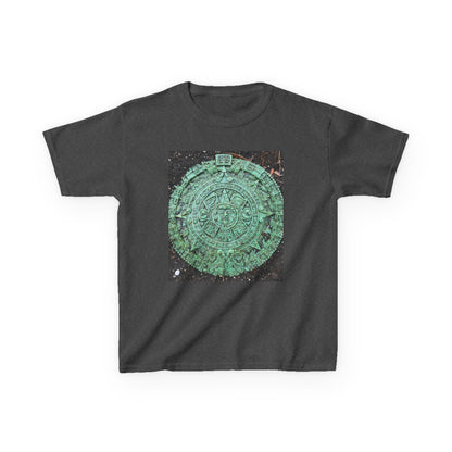 Aztec Calendar Kids Tee, Fun Kids Shirt, Historical Theme T-Shirt, Gift for Young Explorers, Black Cotton Tee for Special Occasions