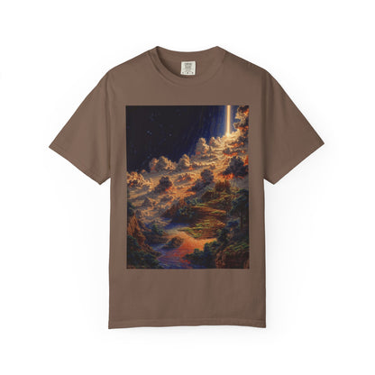 Cosmic Landscape T-Shirt, Unisex Graphic Tee, Vintage Style Top, Gift for Space Lovers, Art Print Shirt