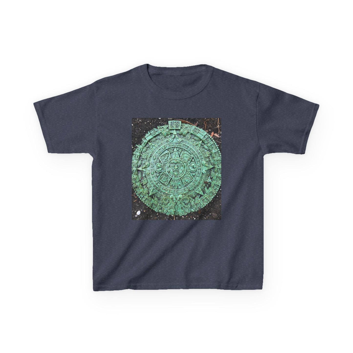 Aztec Calendar Kids Tee, Fun Kids Shirt, Historical Theme T-Shirt, Gift for Young Explorers, Black Cotton Tee for Special Occasions