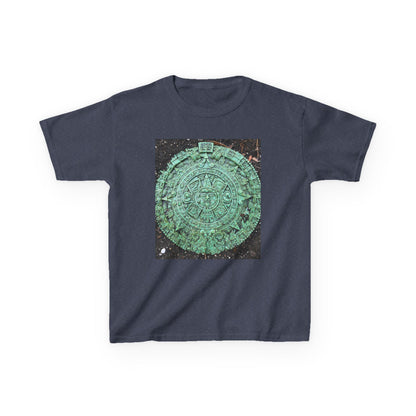 Aztec Calendar Kids Tee, Fun Kids Shirt, Historical Theme T-Shirt, Gift for Young Explorers, Black Cotton Tee for Special Occasions