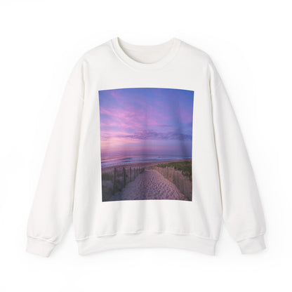 Sunrise Beach Moon Purple Clouds Sweatshirt