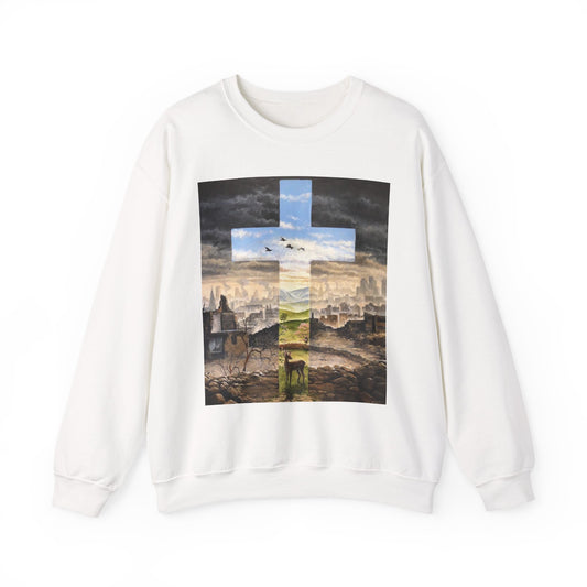 Inspirational Cross Crewneck Sweatshirt - Cozy Christian Apparel, Faith-Based Gift, Spiritual Outfit, Everyday Wear, Religious Sweatshirt