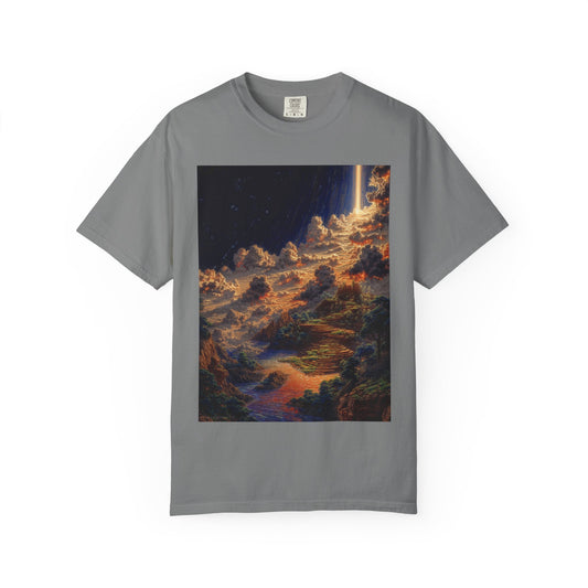 Cosmic Landscape T-Shirt, Unisex Graphic Tee, Vintage Style Top, Gift for Space Lovers, Art Print Shirt