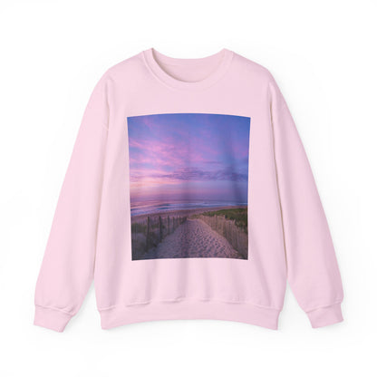 Sunrise Beach Moon Purple Clouds Sweatshirt