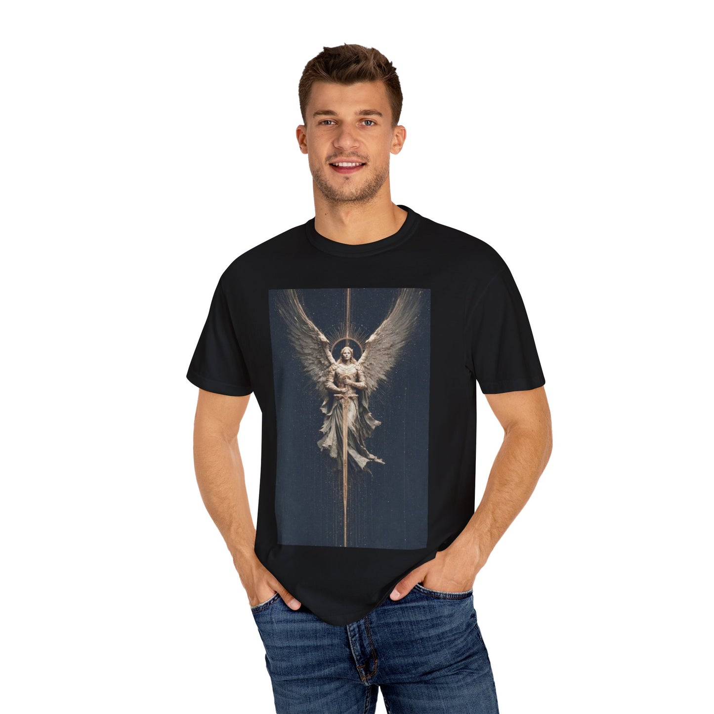 Angel Protector Graphic T-Shirt, Spiritual Shirt for Meditation, Unisex Tee for Festivities, Gift for Believers, Casual Wear