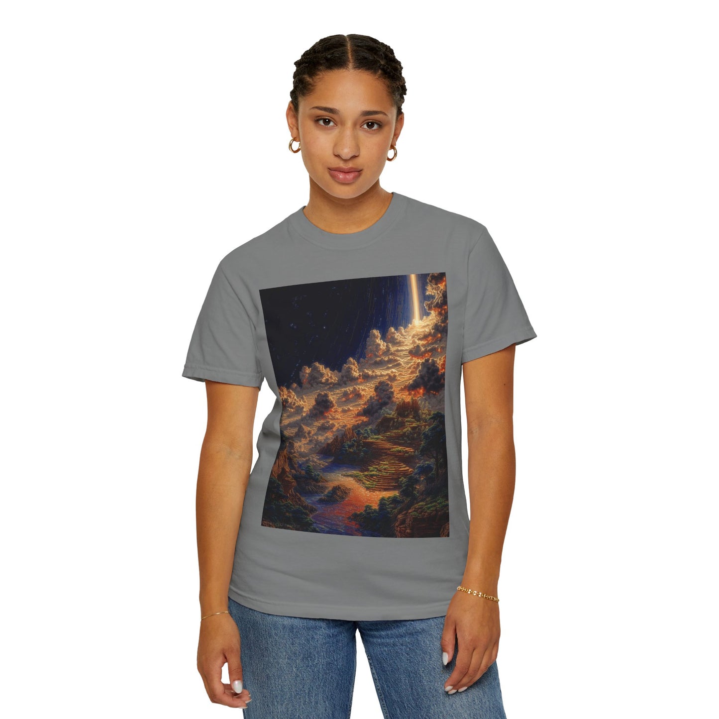 Cosmic Landscape T-Shirt, Unisex Graphic Tee, Vintage Style Top, Gift for Space Lovers, Art Print Shirt