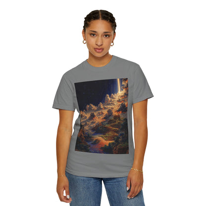 Cosmic Landscape T-Shirt, Unisex Graphic Tee, Vintage Style Top, Gift for Space Lovers, Art Print Shirt