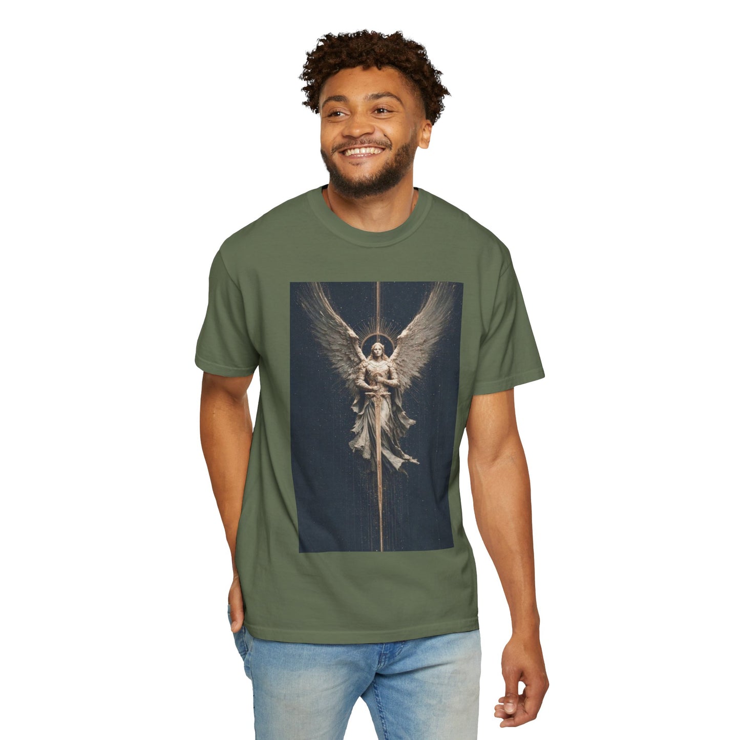 Angel Protector Graphic T-Shirt, Spiritual Shirt for Meditation, Unisex Tee for Festivities, Gift for Believers, Casual Wear