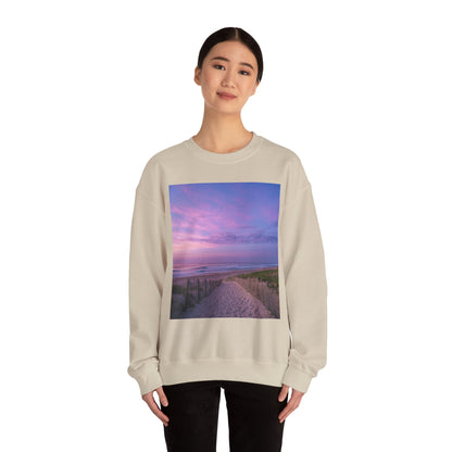 Sunrise Beach Moon Purple Clouds Sweatshirt