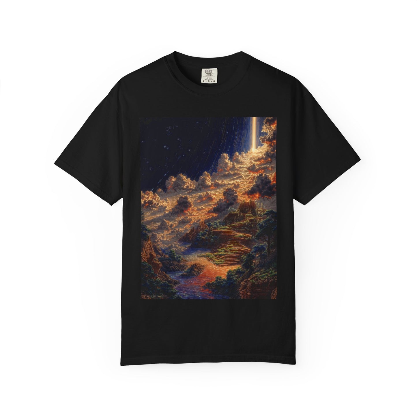 Cosmic Landscape T-Shirt, Unisex Graphic Tee, Vintage Style Top, Gift for Space Lovers, Art Print Shirt