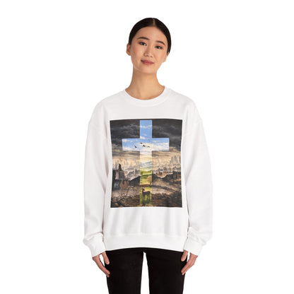 Inspirational Cross Crewneck Sweatshirt - Cozy Christian Apparel, Faith-Based Gift, Spiritual Outfit, Everyday Wear, Religious Sweatshirt