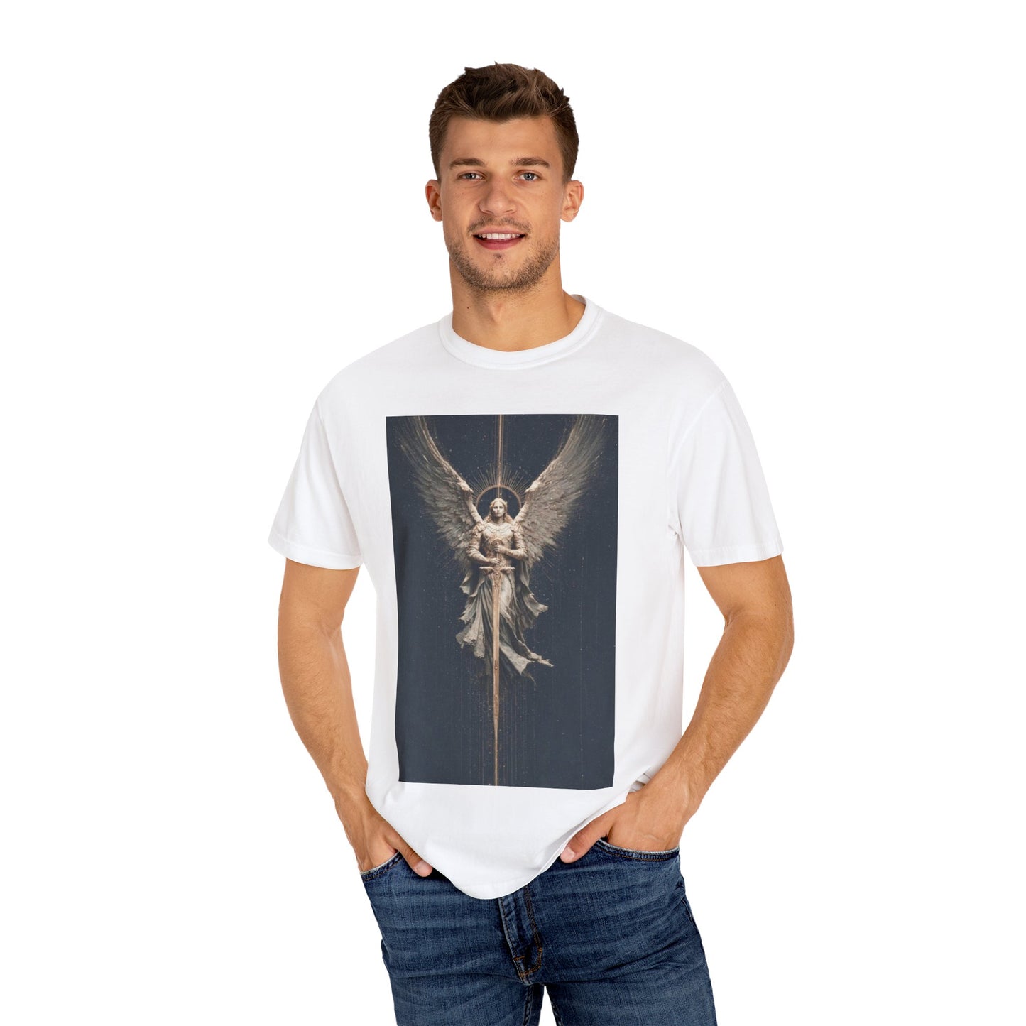 Angel Protector Graphic T-Shirt, Spiritual Shirt for Meditation, Unisex Tee for Festivities, Gift for Believers, Casual Wear