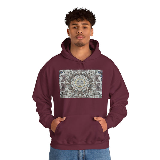 Butterfly Mandala Hoodie, Cozy Sweatshirt, Unisex Hooded Sweatshirt, Festival Wear, Gift for Yogis, Casual Layering