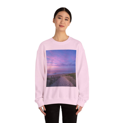Sunrise Beach Moon Purple Clouds Sweatshirt
