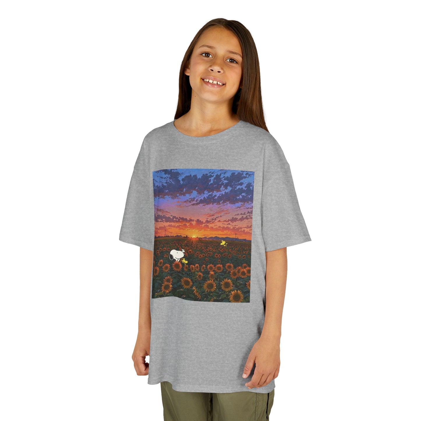 Kids T-Shirt - Sunflower Field Hide and Seek Snoopy and Friends Design