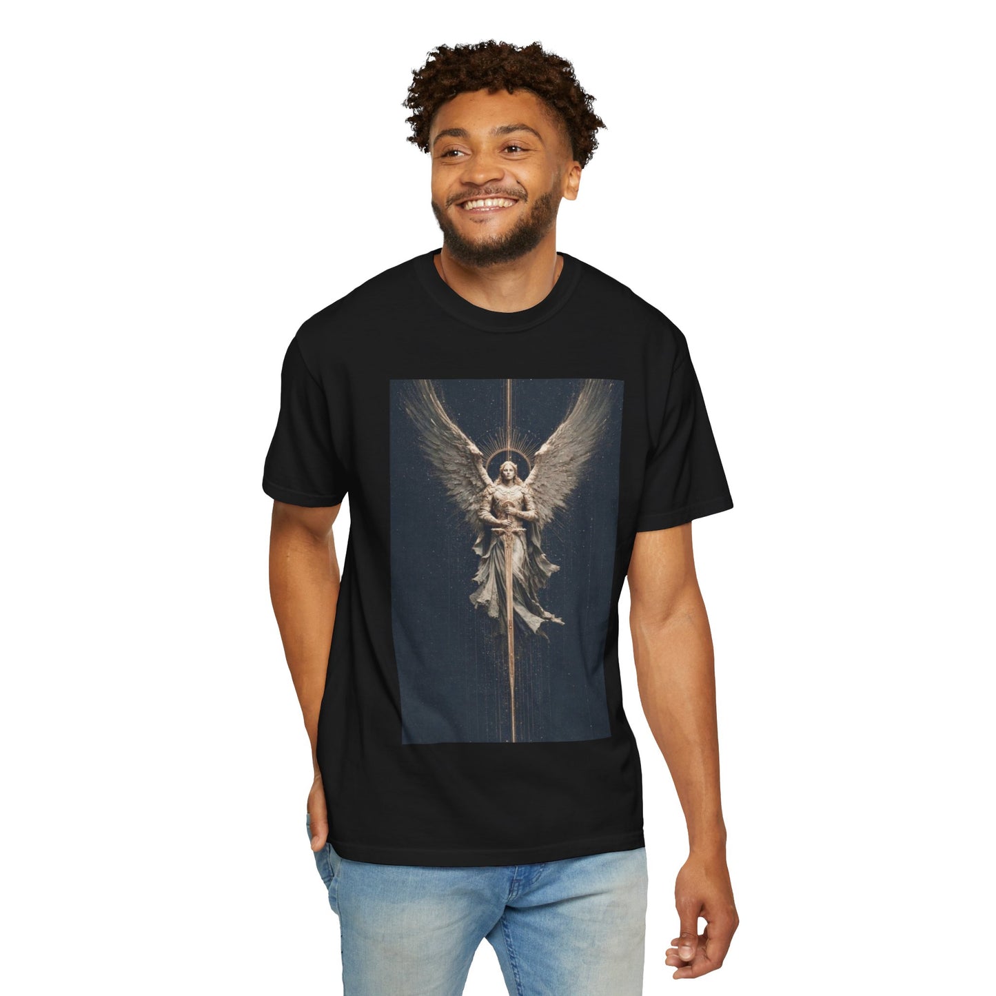 Angel Protector Graphic T-Shirt, Spiritual Shirt for Meditation, Unisex Tee for Festivities, Gift for Believers, Casual Wear