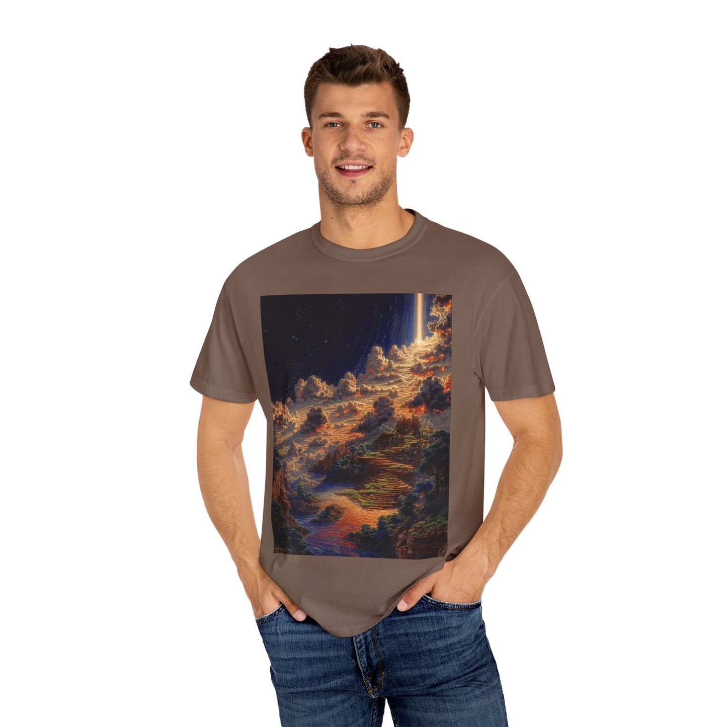 Cosmic Landscape T-Shirt, Unisex Graphic Tee, Vintage Style Top, Gift for Space Lovers, Art Print Shirt