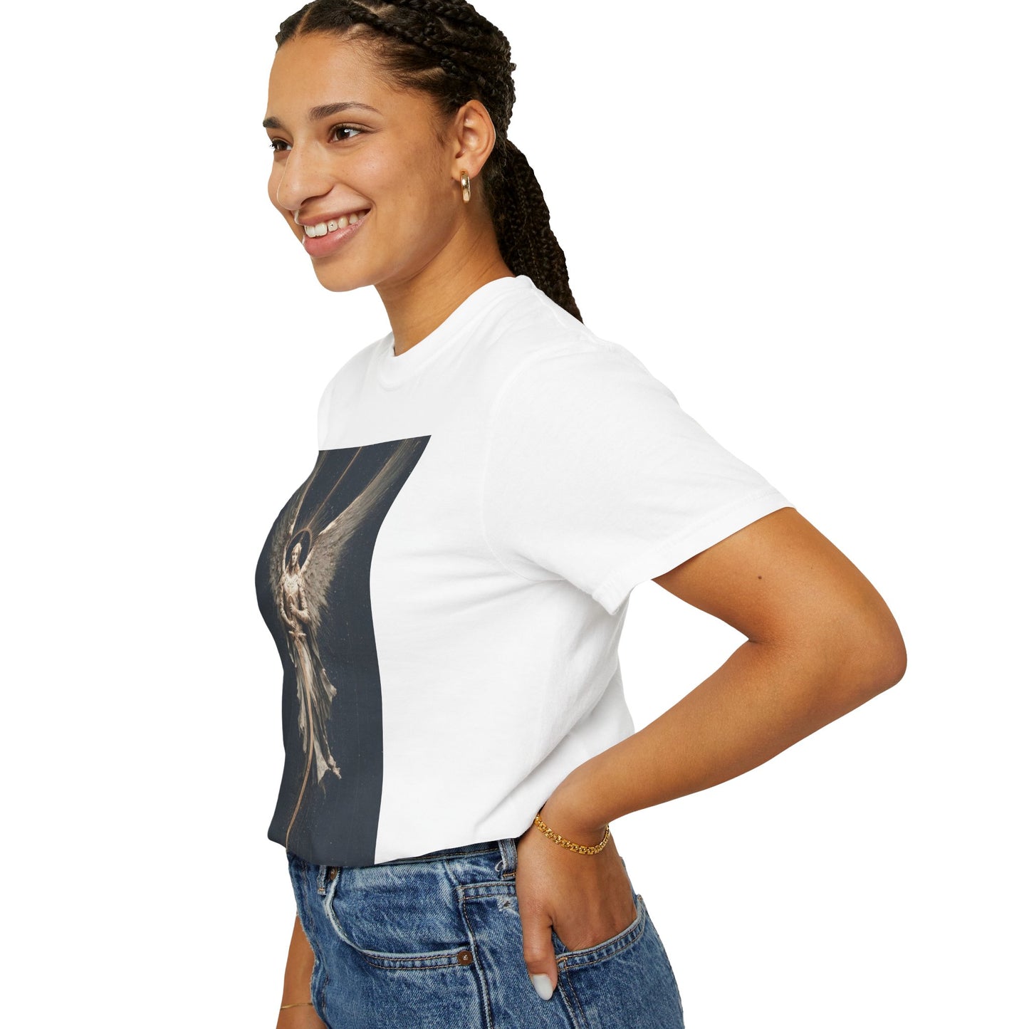 Angel Protector Graphic T-Shirt, Spiritual Shirt for Meditation, Unisex Tee for Festivities, Gift for Believers, Casual Wear