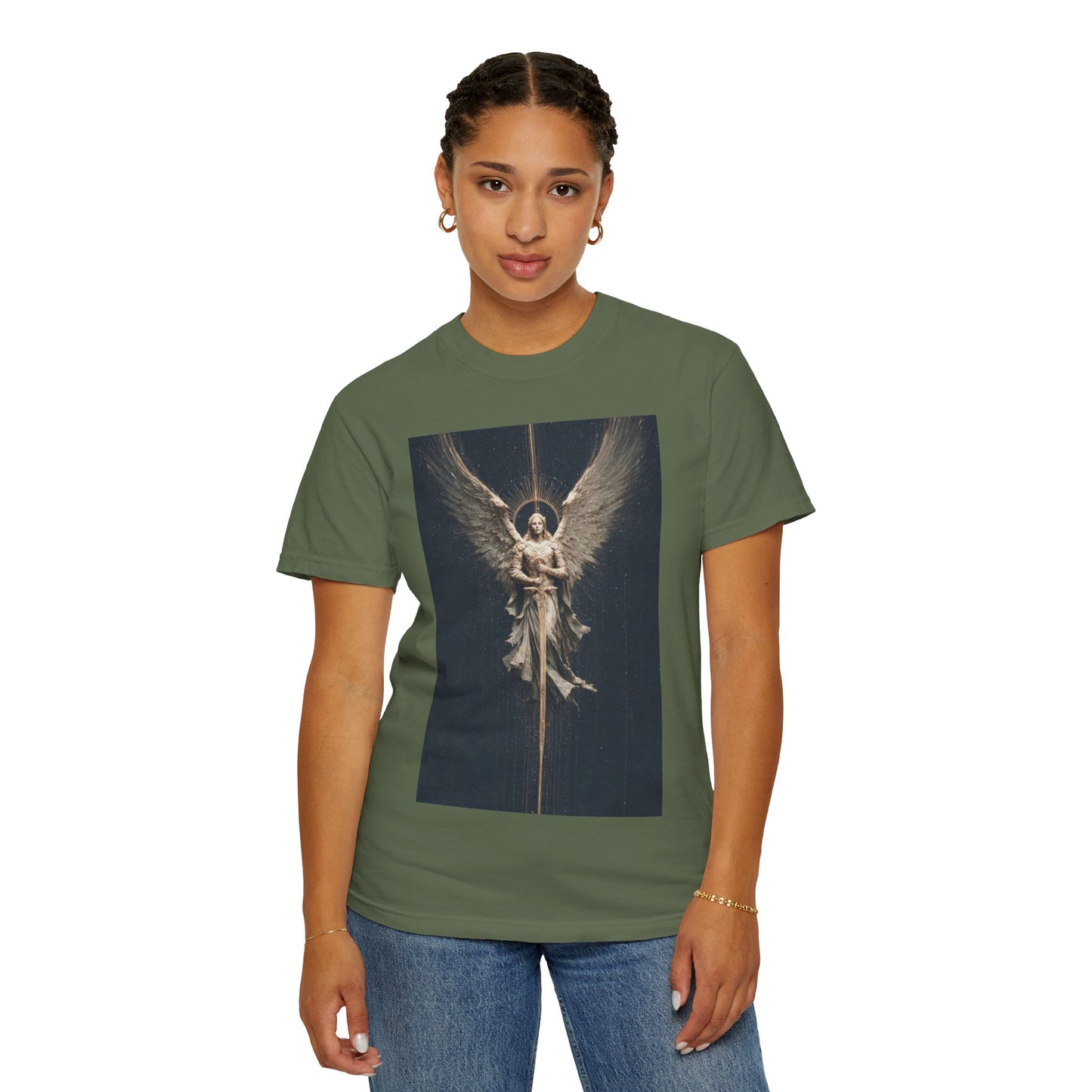 Angel Protector Graphic T-Shirt, Spiritual Shirt for Meditation, Unisex Tee for Festivities, Gift for Believers, Casual Wear