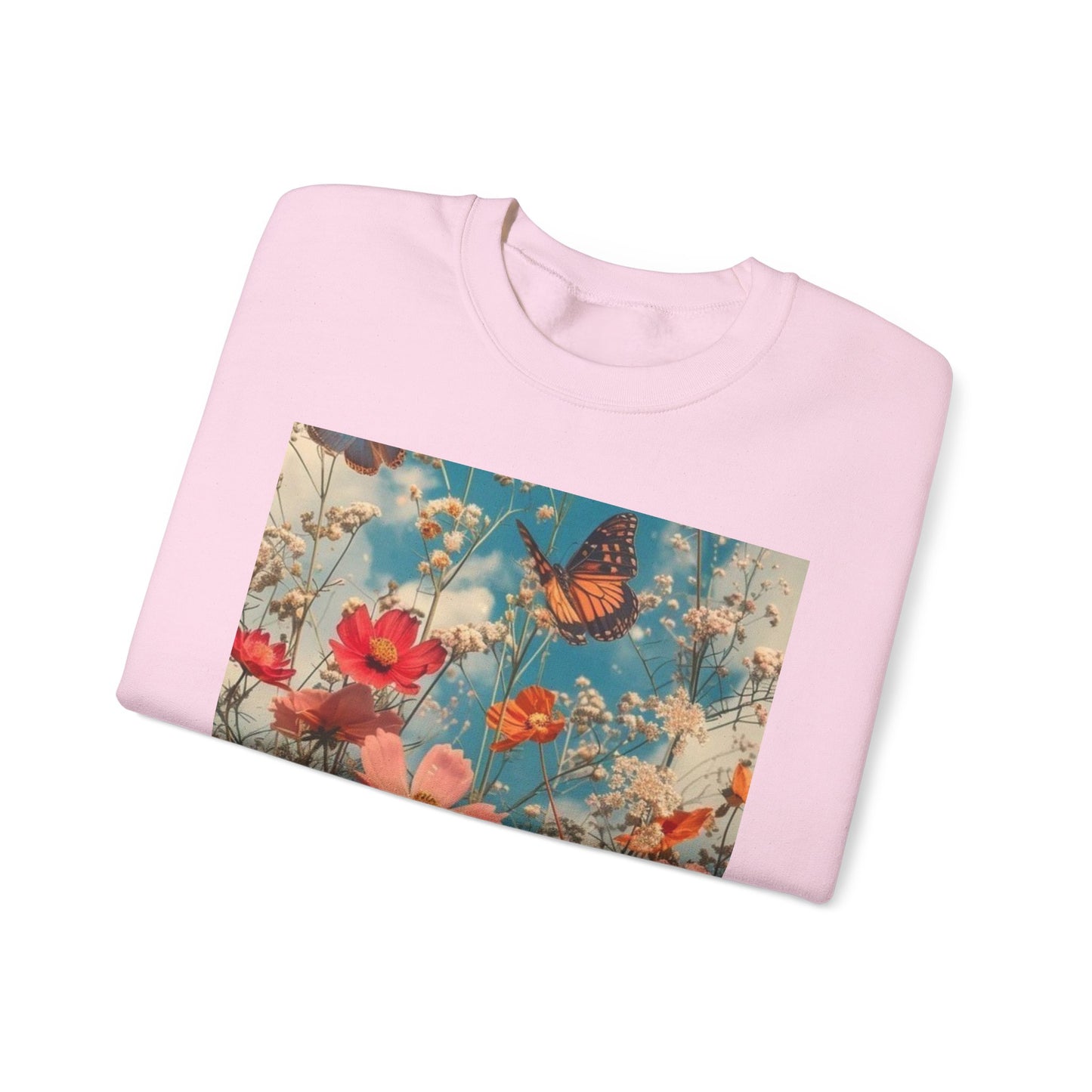 Floating Butterfly Sweatshirt - Cozy Unisex Crewneck for Nature Lovers, Spring Fashion, Gift, Outdoor Adventures, Seasonal Wear