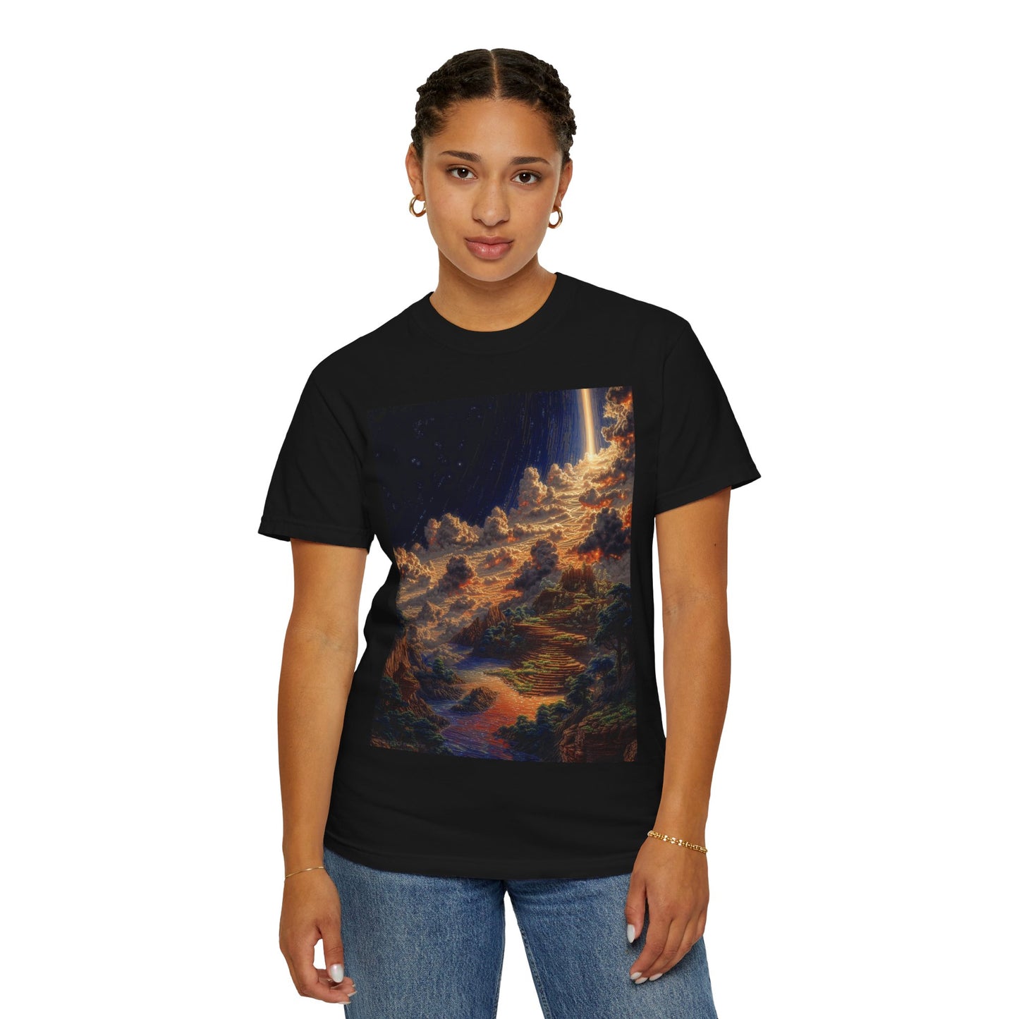 Cosmic Landscape T-Shirt, Unisex Graphic Tee, Vintage Style Top, Gift for Space Lovers, Art Print Shirt