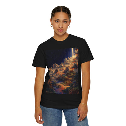 Cosmic Landscape T-Shirt, Unisex Graphic Tee, Vintage Style Top, Gift for Space Lovers, Art Print Shirt